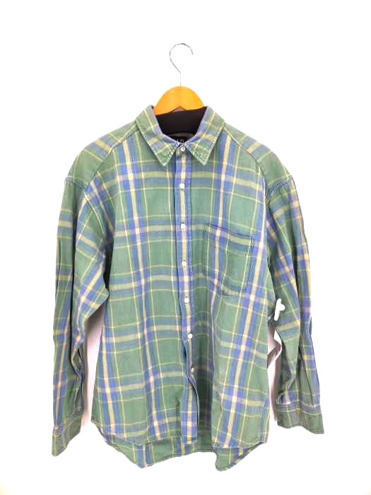 ギャップ Gap OLD 紺タグ インド製 コットンチェックシャツ メンズ import：L