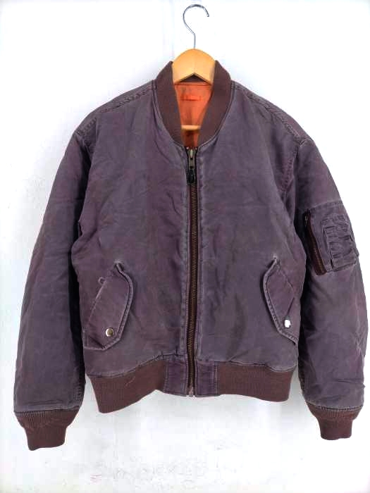 ユーズドフルギ USED古着 80S~90S YKKZIP サテン地 MA-1 フライトジャケット メンズ JPN：L