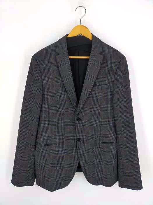 ザラ ZARA チェック柄 2Bテーラードジャケット メンズ EUR：50