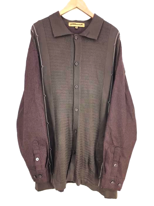 USED古着(ユーズドフルギ) SILVERSILK  LUXE 切替レーヨンニットビッグカーディガン メンズ import：XL import：XL