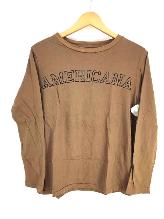 Americana（アメリカーナ） プリントクルーネックL/S Tシャツ レディース トップス Tシャツ・カットソー