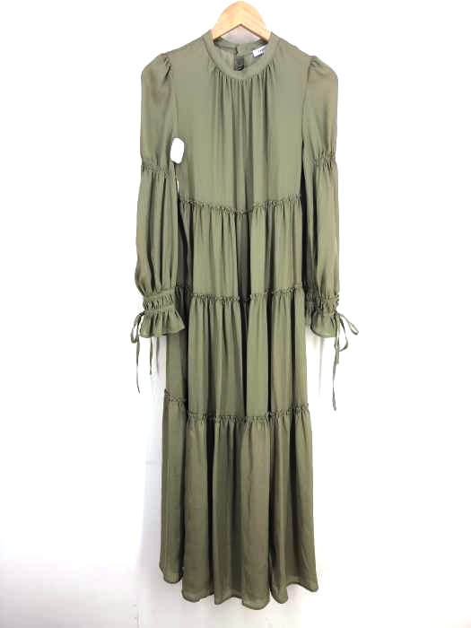 FRAY I.D（フレイアイディー） サテン楊柳ティアードワンピース  