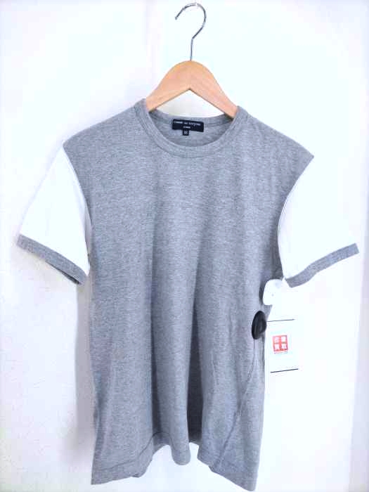 COMME des GARCONS HOMME(コムデギャルソンオム) AD2008 09SS 袖切替バックロゴプリントTシャツ メンズ JPN：XS JPN：XS