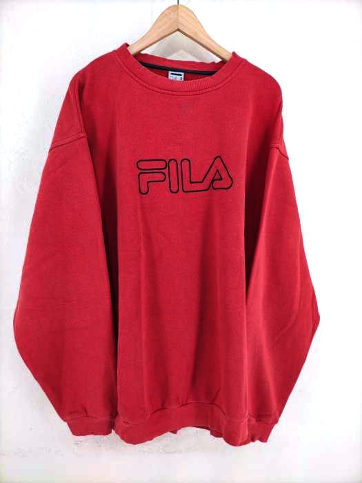 FILA（フィラ） ブランドロゴ刺繍 オーバーサイズスウェット メンズ トップス スウェット・トレーナー