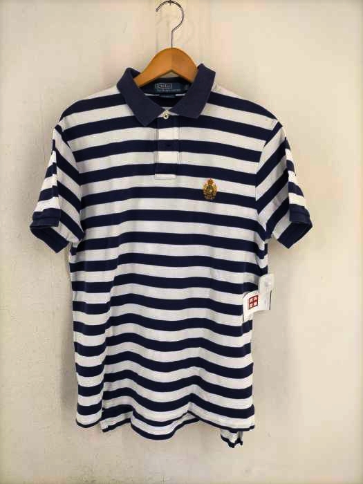 Polo by RALPH LAUREN(ポロバイラルフローレン) 刺繍 ボーダー柄 鹿の子 ポロシャツ メンズ import：L import：L