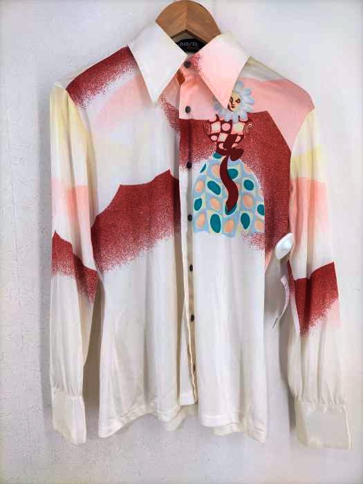 USED古着(ユーズドフルギ) 70s 総柄ポリエステルシャツ メンズ  10