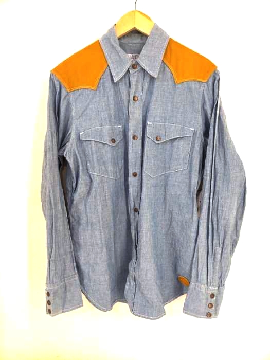 Rocky Mountain FeatherBed(ロッキーマウンテンフェザーベッド) 本革切替ウエスタンシャツ メンズ US:38 US:38