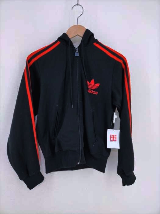 adidas(アディダス) ロゴフロッキープリント ジップアップパーカー レディース JPN：38 JPN：38