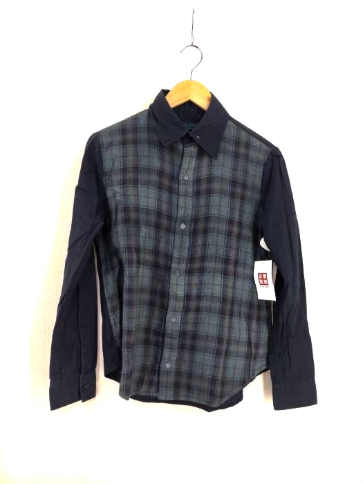 REGULATION yohji yamamoto(レギュレーションヨウジヤマモト) パネルチェック切替コットンシャツ レディース JPN：2 JPN：2