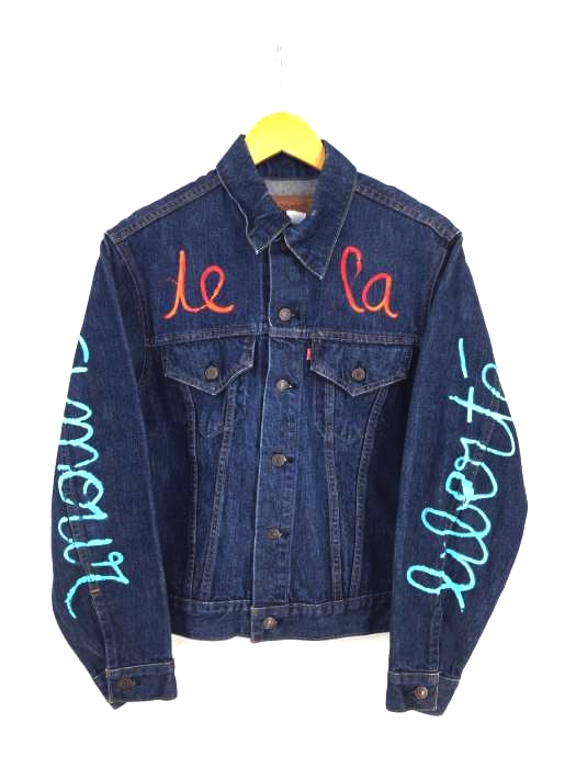 Levi‘s(リーバイス) USA製 70505 0217 濃紺 ハンドペイントデニムジャケット メンズ US：42 US：42