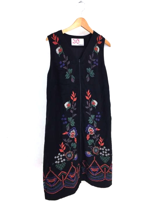 VIVIENNE TAM(ヴィヴィアンタム) 花柄刺繍 スエードロングジップベスト レディース JPN:38 JPN:38
