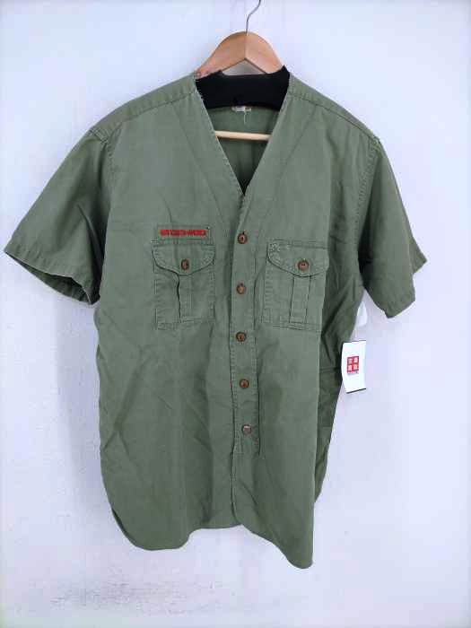 USED古着(ユーズドフルギ) BOY SCOUTS OF AMERICA マチ付き ノーカラーシャツ メンズ 表記無 表記無