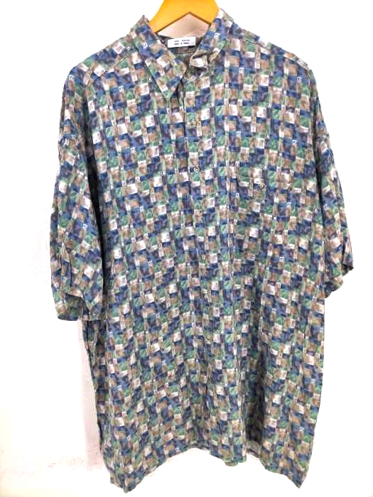 pierre cardin(ピエールカルダン) 総柄レーヨン半袖シャツ メンズ  2X