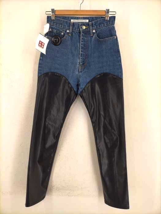 JOHN LAWRENCESULLIVAN（ジョンローレンスサリバン） DENIM&FAKE LEATHER BI-COLOR PANTS レディース パンツ デニム