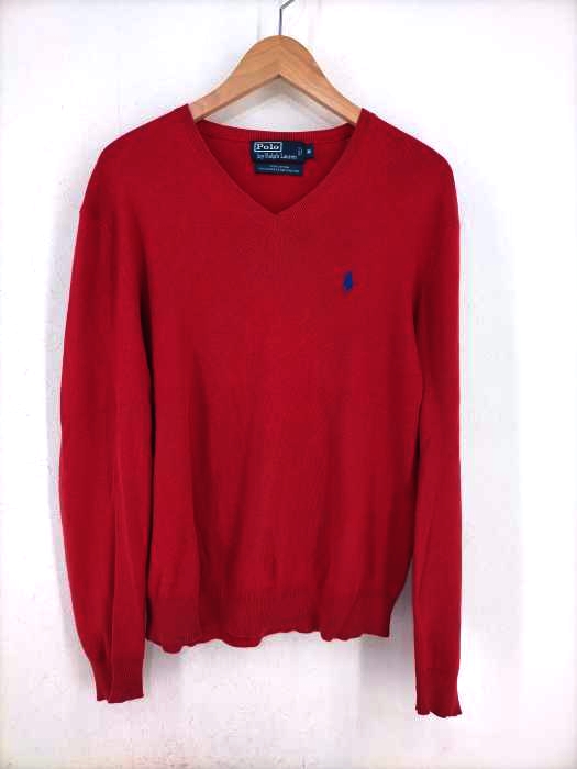 Polo by RALPH LAUREN(ポロバイラルフローレン) ポニー刺繍コットンVネックニット メンズ JPN：M JPN：M