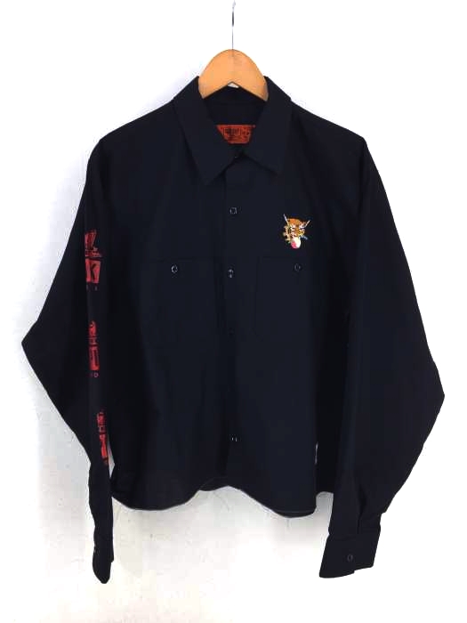 RED KAP（レッドキャップ） 21AW Pink Motel〜香港庭園2〜 バックロゴプリント 長袖ワークシャツ レディース トップス カジュアルシャツ