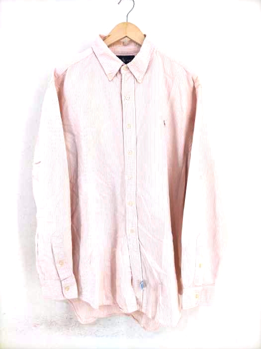 RALPH LAUREN(ラルフローレン) 90S ポニー刺繍ボタンダウンストライプ柄長袖シャツ メンズ import：XL import：XL