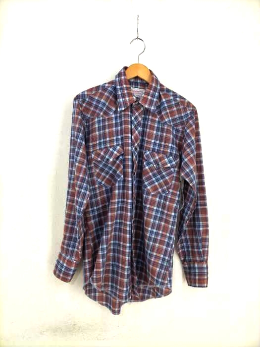Wrangler(ラングラー) 70S USA製 チェック柄ウエスタンシャツ メンズ  151/234