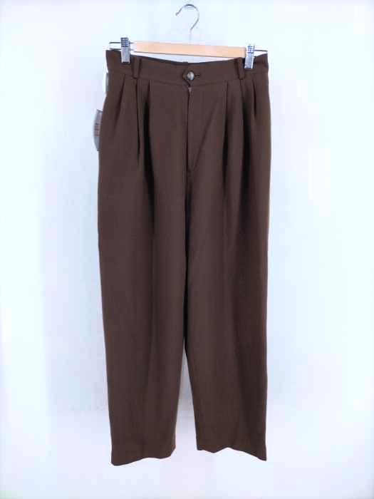 USED古着（ユーズドフルギ） 裏地付縮緬ワイドスラックス レディース パンツ スラックス