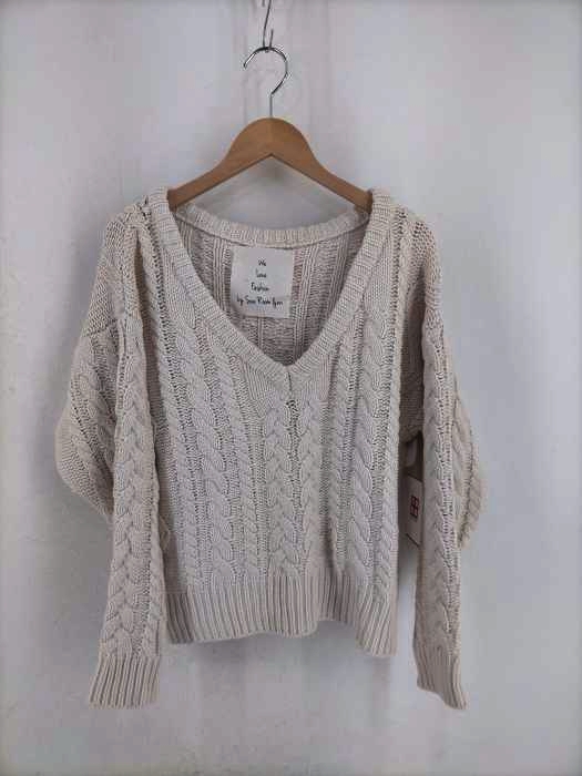 Sea Room lynn（シールームリン） ワイドシルエットVネックケーブルニット レディース トップス ニット・セーター