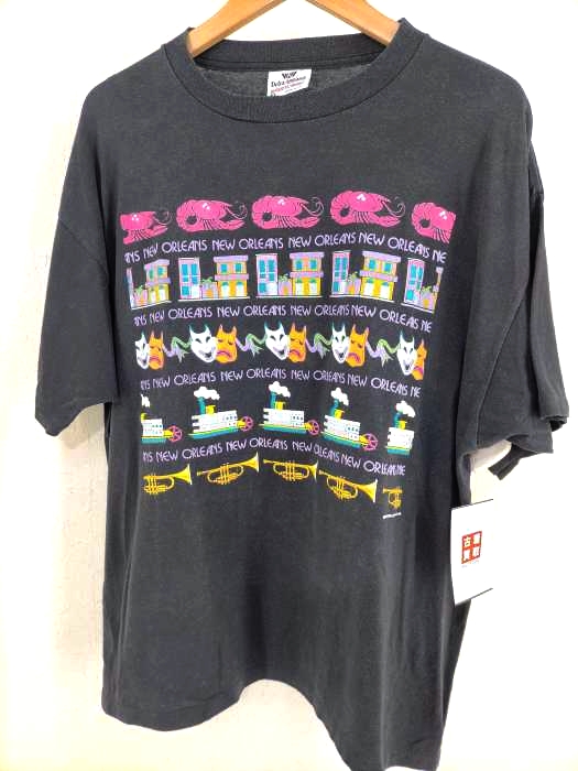 Delta Apparel（デルタアパレル） 90s USA製 NEW ORLEANS プリントT  