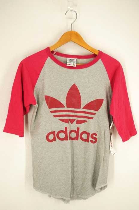 adidas (アディダス) 80s トレフォイルプリントラグランスリーブTシャツ メンズ トップス Tシャツ・カットソー