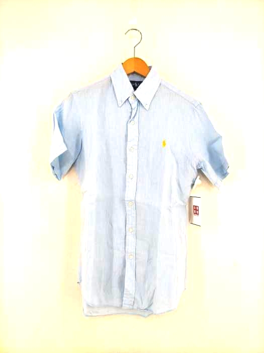 RALPH LAUREN(ラルフローレン) Custom Fit ロゴ刺繍 リネン半袖ボタンダウンシャツ メンズ JPN：XS JPN：XS