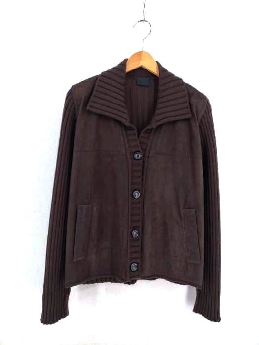 USED古着(ユーズドフルギ) レザー×ニットコンビボタンブルゾン レディース EUR：42 EUR：42