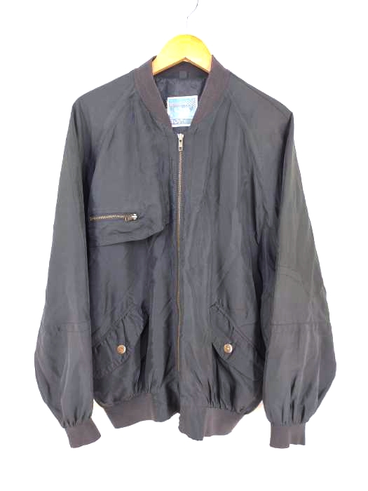 USED古着（ユーズドフルギ） BLACK&WHITE シルクボンバージャケット メンズ アウター ジャケット