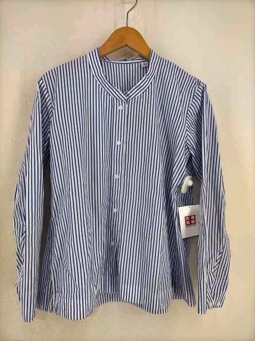 +J(プラスジェイ) バンドカラーストライプ柄シャツ レディース JPN：M JPN：M