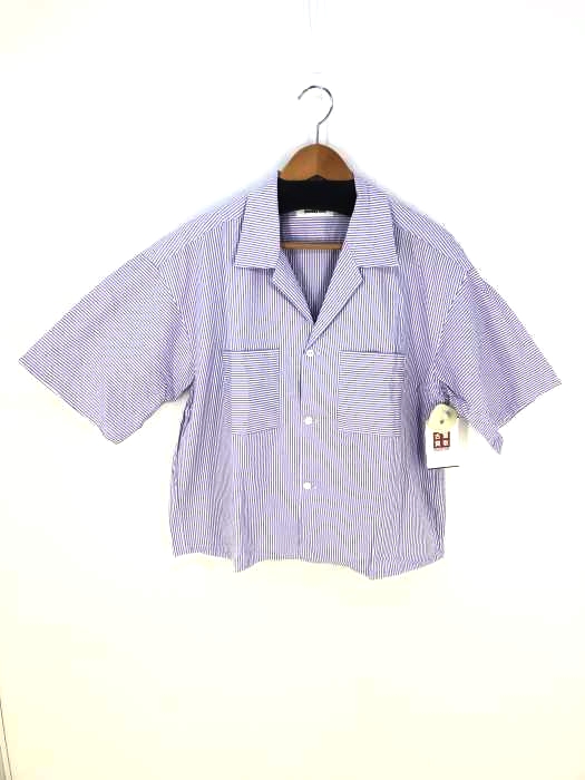MONKEY TIME（モンキータイム） OX STRIPE CROPPED OPEN SHIRT/クロップドシャツ メンズ トップス カジュアルシャツ