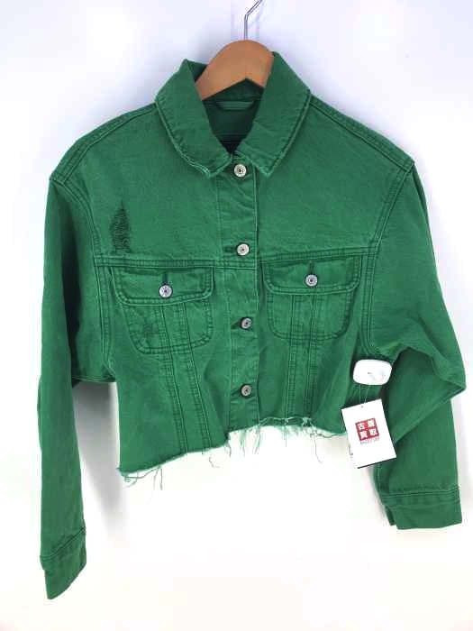 Abercrombie & Fitch（アバクロンビーアンドフィッチ） 後染め ショート丈 カラーデニムジャケット レディース アウター ジャケット