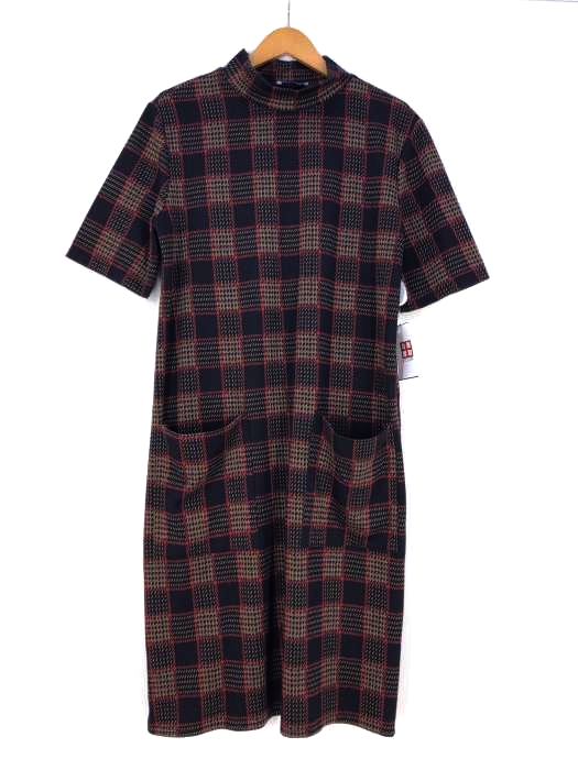 ZARA WOMAN(ザラ ウーマン) チェックスタンドカラーロングワンピース レディース JPN：L JPN：L