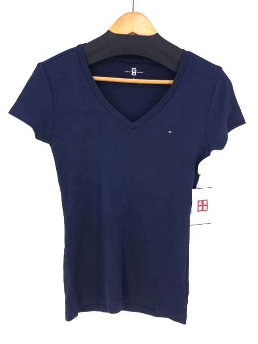 TOMMY HILFIGER(トミーヒルフィガー) ロゴ刺繍VネックTシャツ レディース トップス Tシャツ・カットソー