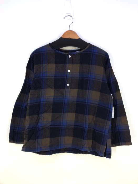FREAKS STORE(フリークスストア) チェック柄ノーカラーハーフボタンチェック柄ネルシャツ メンズ JPN：M JPN：M