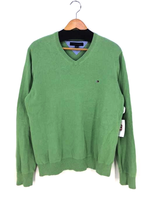 TOMMY HILFIGER(トミーヒルフィガー) ワンポイントロゴ Vネックコットンニット メンズ トップス ニット・セーター