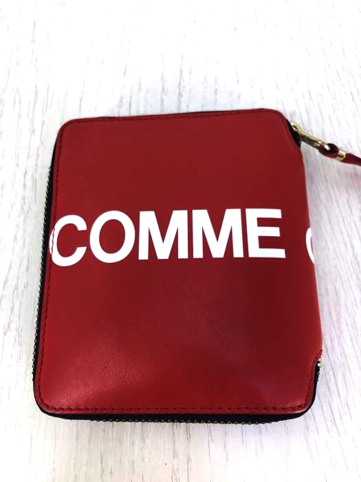 COMME des GARCONS(コムデギャルソン) Huge Logo wallet ブランドロゴプリント ラウンドジップウォレット メンズ 表記無 表記無