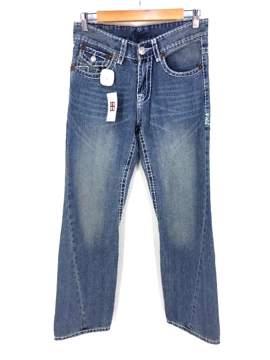 TRUE RELIGION(トゥルーレリジョン) USA製 ホワイトステッチ デニムパンツ メンズ  30×33