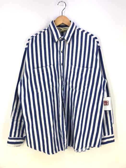 ST.JOHNS BAY(セントジョンズベイ) USA製 ストライプヘビーネルシャツ ヘビネル メンズ  XL TALL
