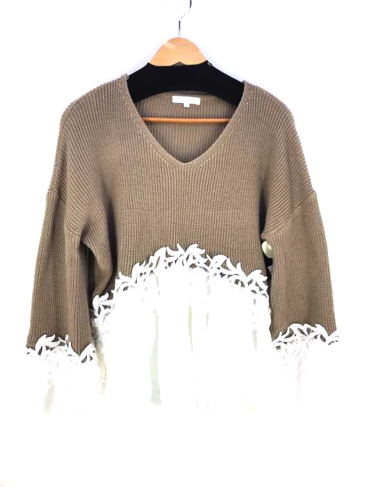 rienda(リエンダ) ケミカルレースフレアKnit TOP レディース FREE FREE