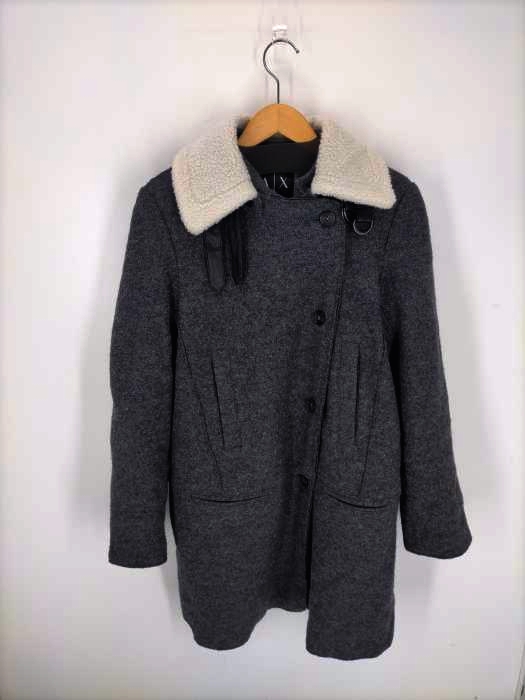 ARMANI EXCHANGE（アルマーニエクスチェンジ） BOUCLE & SHEARLING MOTO COAT ボアカラーウールコート レディース アウター コート
