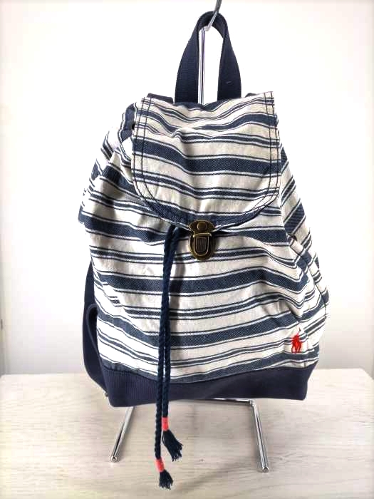 POLO RALPH LAUREN(ポロラルフローレン) WEEKEND BAG ウィークエンドバッグ ボーダーキャンバスリュック レディース 表記無 表記無