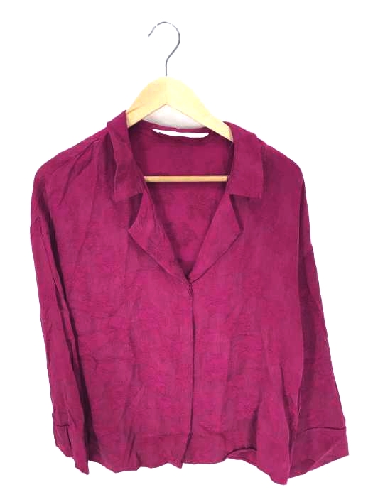 ZARA Trafaluc collection（ザラトラファルクコレクション） キュプラ混 フラワー総柄オープンシャツ レディース トップス カジュアルシャツ