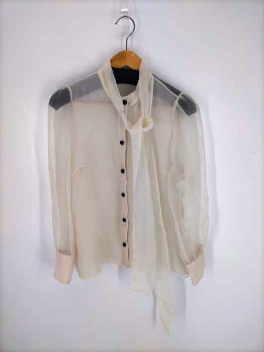 ZARA(ザラ) ORGANZA BLOUSE WITH BOW DETAIL レディース import：L import：L