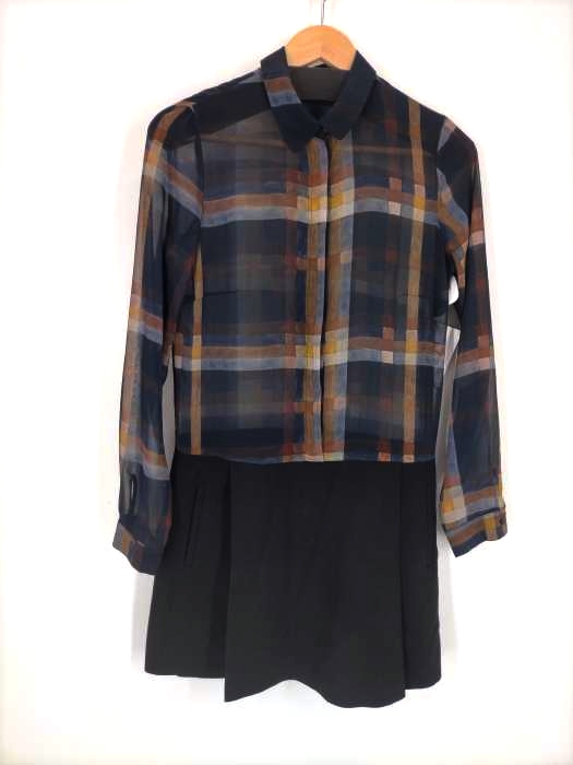 ZARA BASIC（ザラベーシック） チェック異素材ワンピース レディース ワンピース その他ワンピース