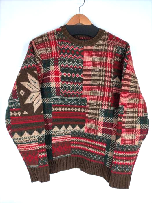 BEAMS＋(ビームスプラス) 20AW ジャカード パッチワークパターンニット メンズ  S