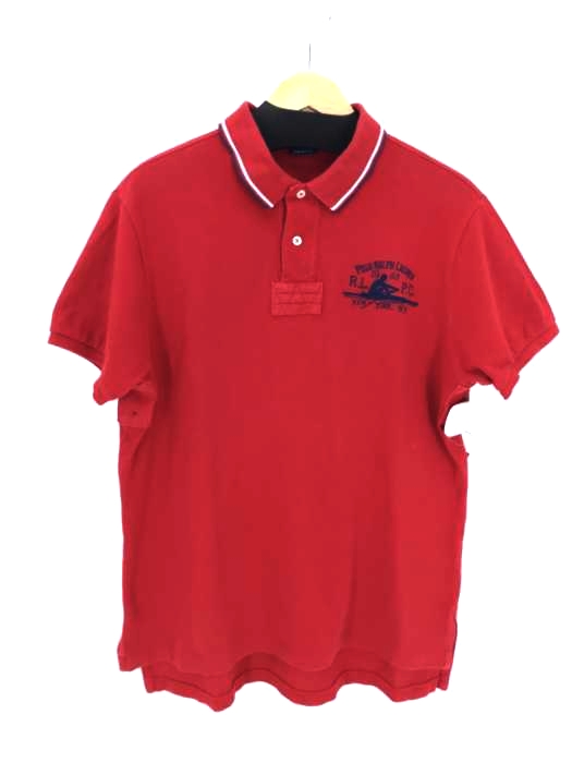 Polo by RALPH LAUREN(ポロバイラルフローレン) CUSTOM FIT カヌー刺繍 鹿の子ポロシャツ メンズ import:XL import:XL
