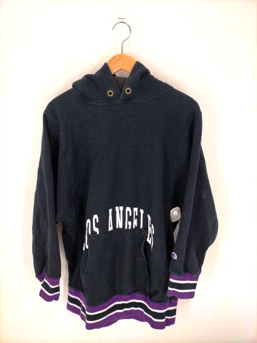 Champion（チャンピオン） REVERSE WEAVE 単色青タグ LOSANGELESプリントパーカー メンズ トップス パーカー
