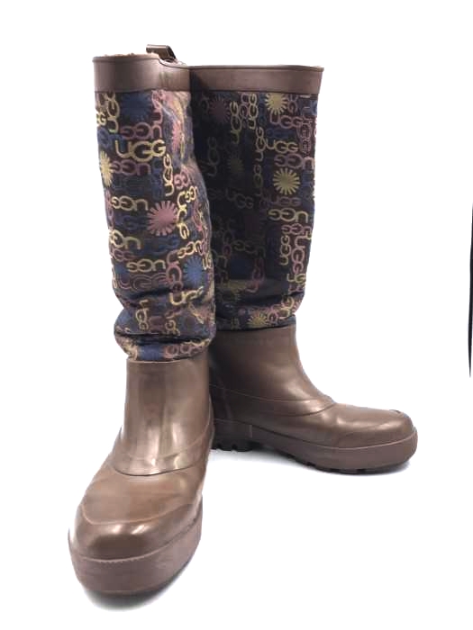 UGG(アグ) Wallingford Gold Rubbeer sheepskin Logo Rain Boots レディース 表記無 表記無