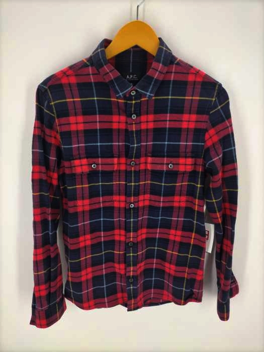 A.P.C.（アーペーセー） チェック柄 コットンネルシャツ メンズ トップス カジュアルシャツ